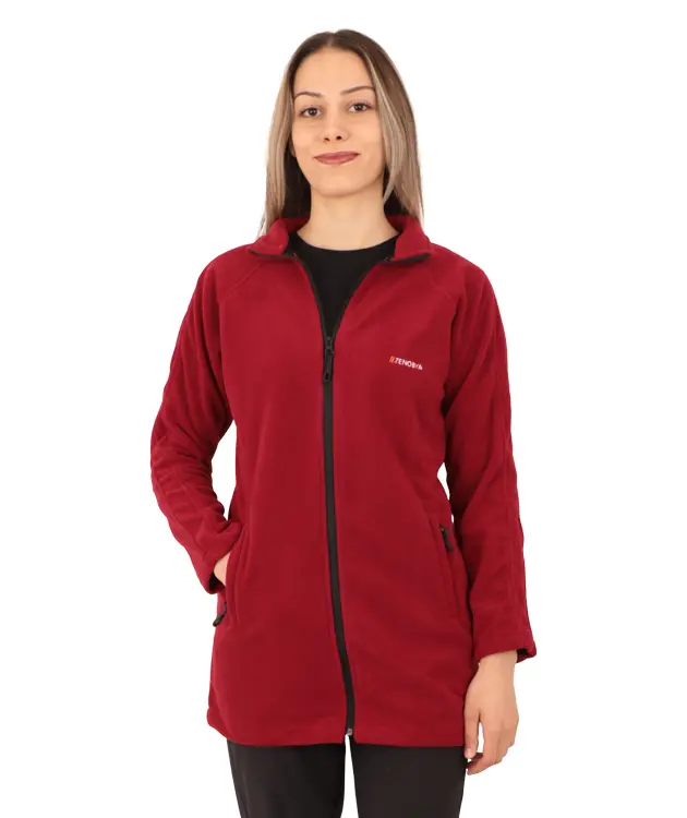 Kadın Polar Reglan Kol Ceket - ZBPRKCKTR11-Bordo-1