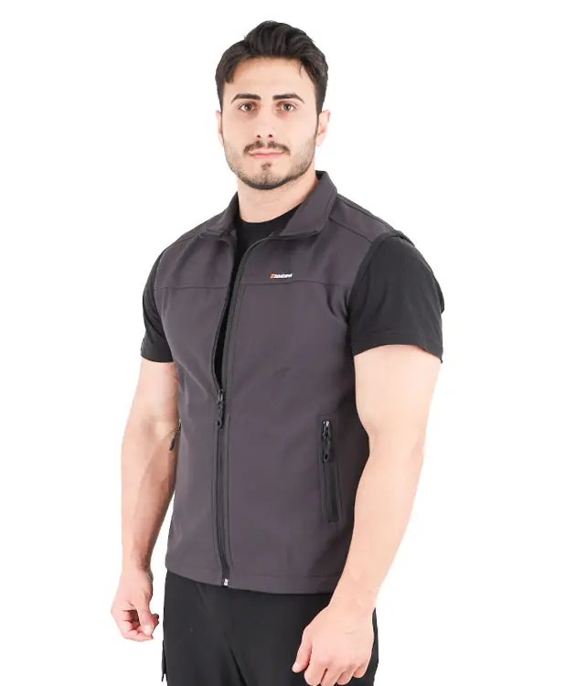 Deri Biyeli Softshell Yelek - ZNBDRBYSYL1-Antrasit-2